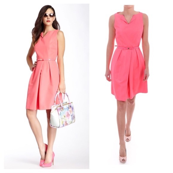 Ted Baker Bright Pink Halina High Neck Dress NWT - Picture 5 of 9